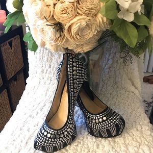 Two Lips black Studlee studded platform heels